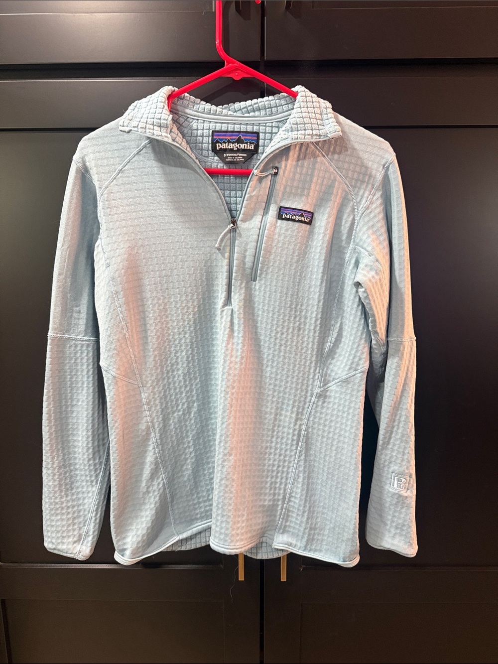 Patagonia Light Blue Waffle-Knit Quarter-Zip Pullover